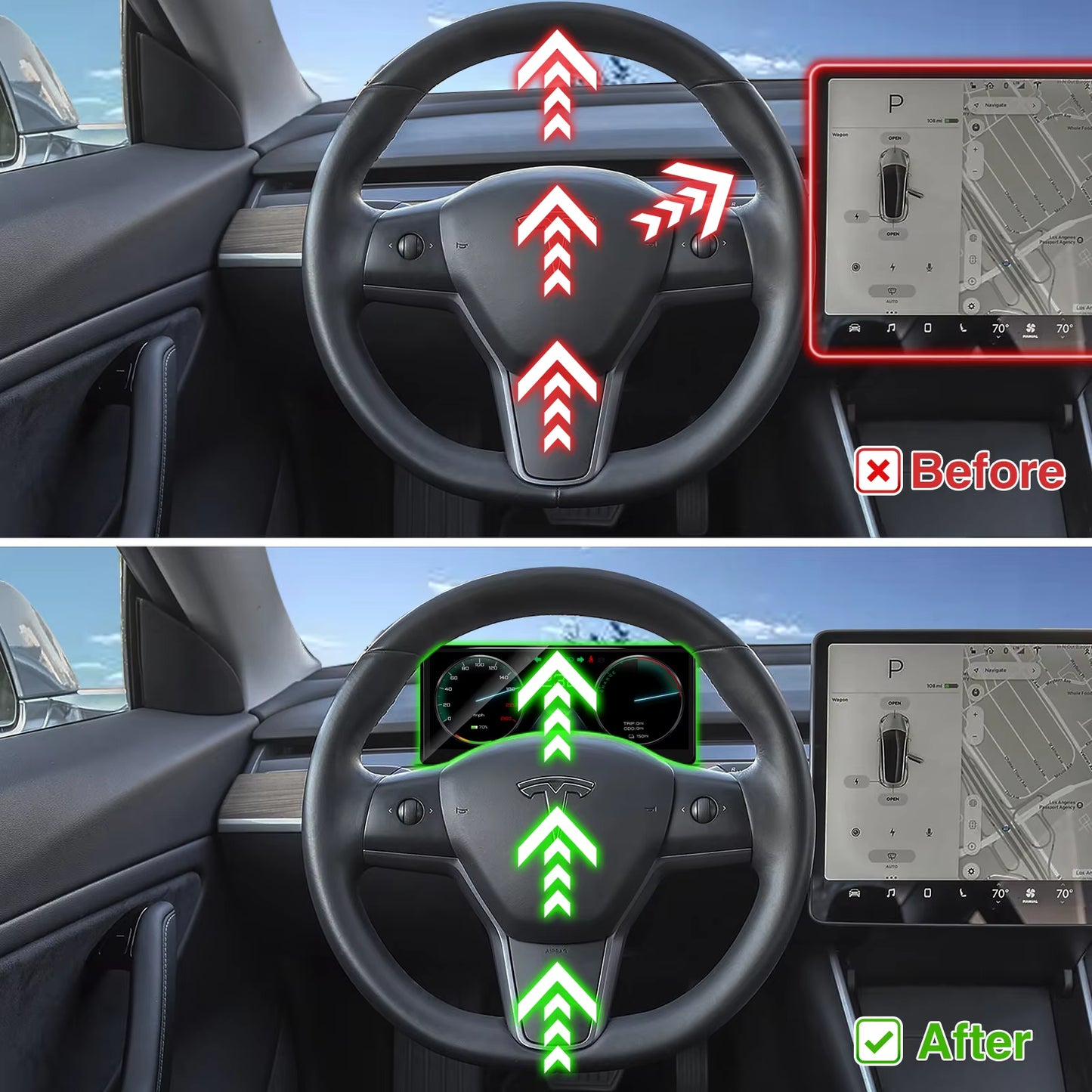 CATRONICS 10" Dashboard Display for Tesla Model 3 Y