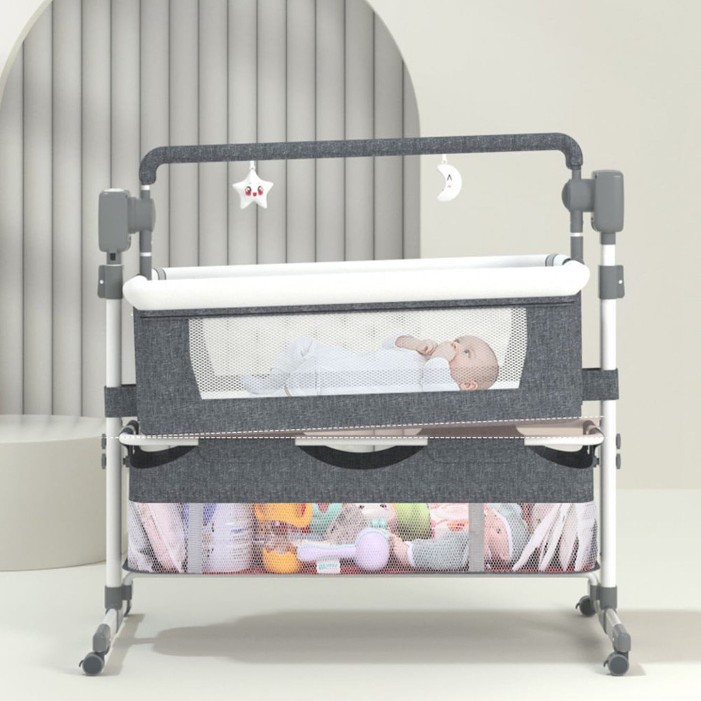 BabyNewborn Bedside Bassinet Automatic Rocking Sleeper