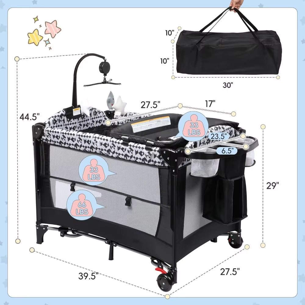 5-In-1 Pack and Play Baby Bassinet