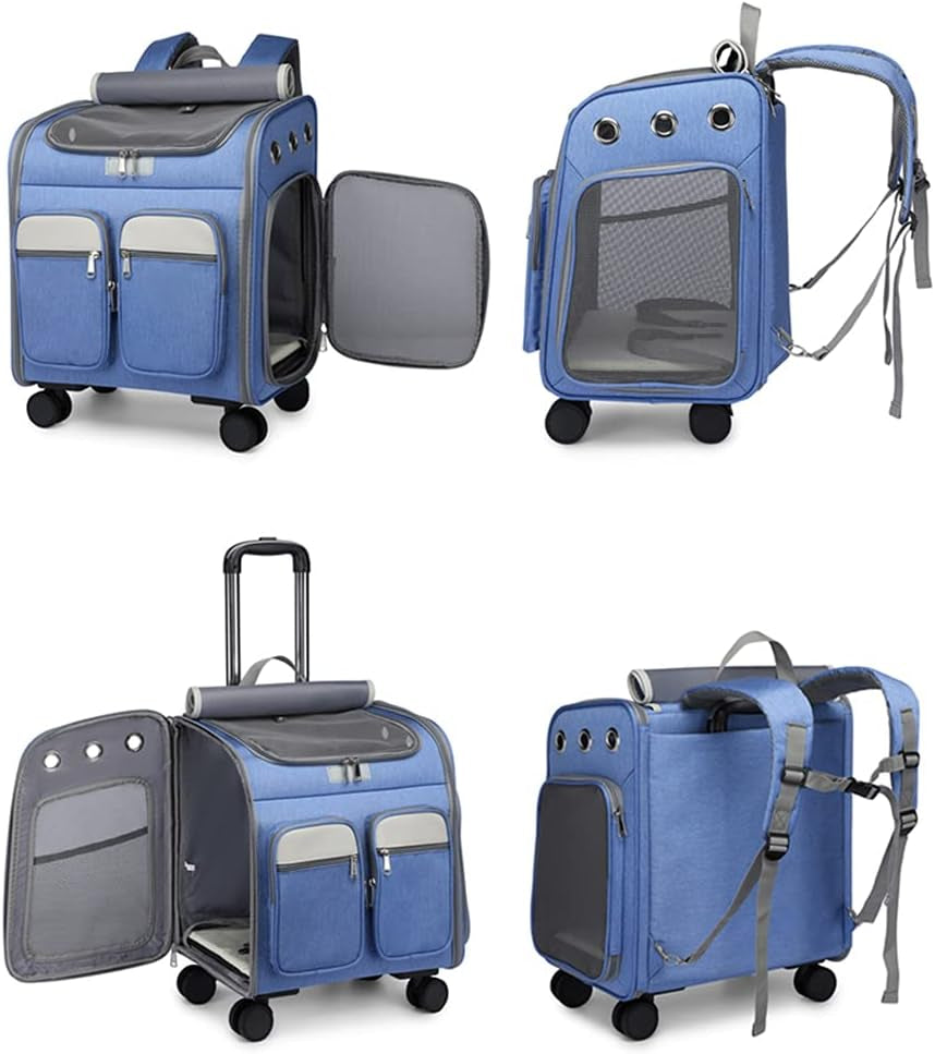 ATUBAN Wheeled Pet Carrier Backpack