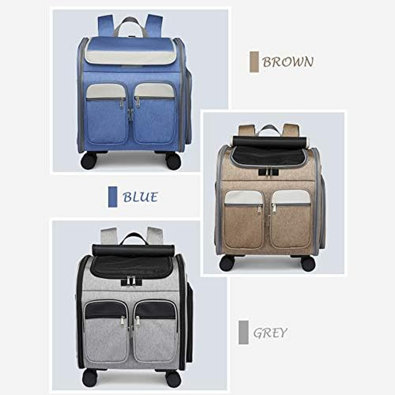 ATUBAN Wheeled Pet Carrier Backpack