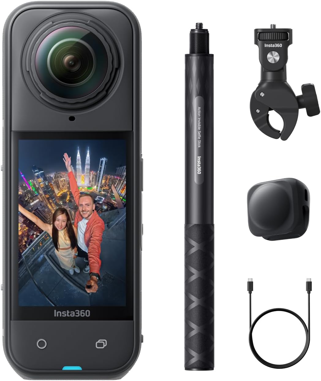 Insta360 X5 - Waterproof 8K 360° Action Camera, Leading Low Light, Invisible Selfie Stick Effect, Rugged and Replaceable Lens, 3-Hour Battery, Built-In Wind Guard, Stabilization, Triple AI Chip Design