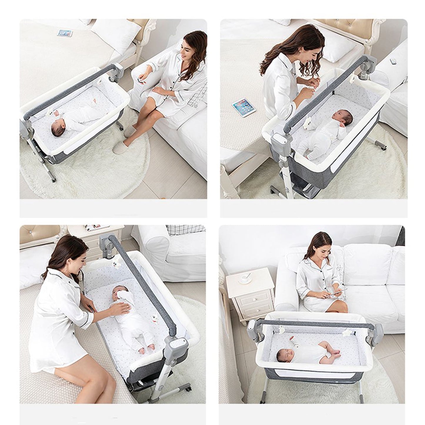 BabyNewborn Bedside Bassinet Automatic Rocking Sleeper