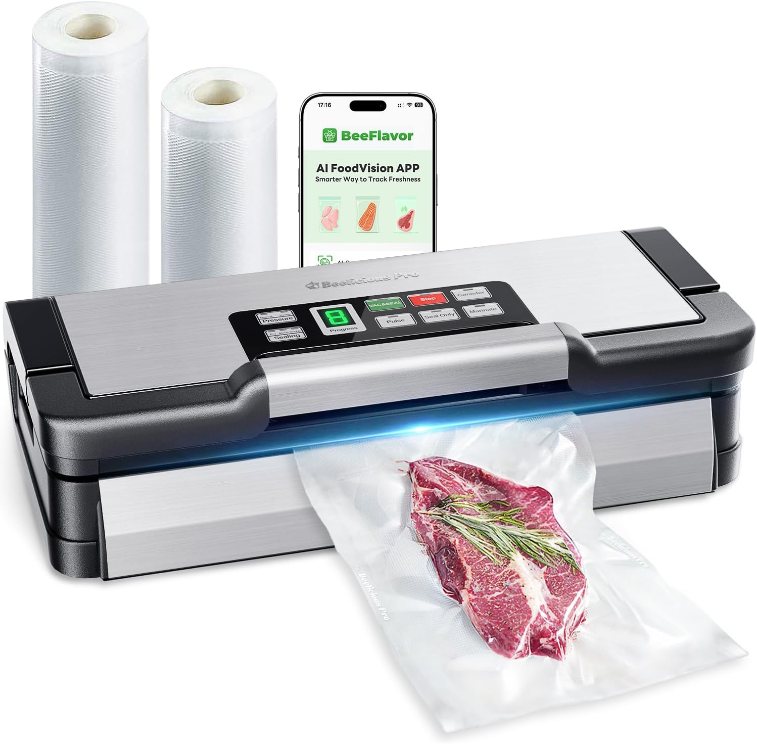 Vacuum Sealer Machine, Aqualock Series 2X Seal&130W Full Automatic Food Sealer