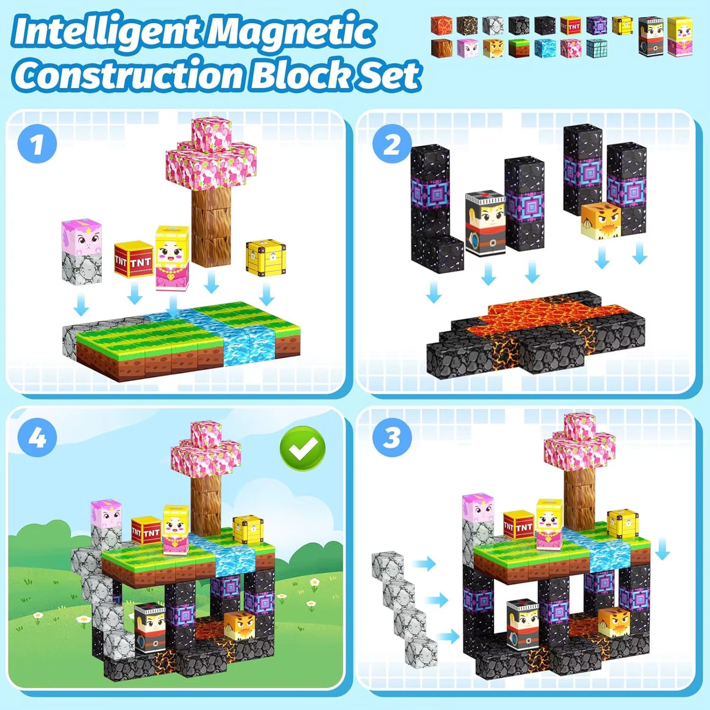 Magnetic Building Blocks Mine World