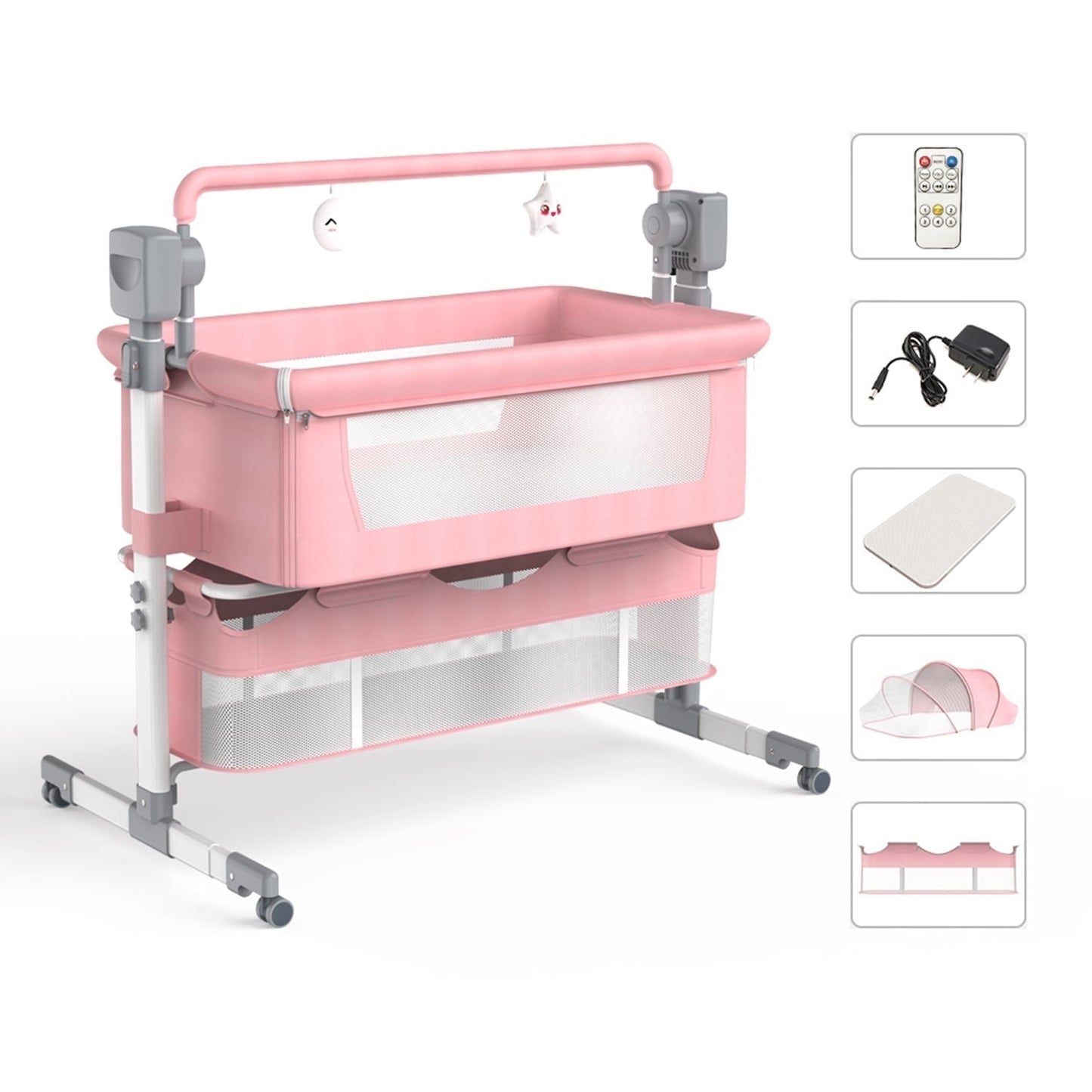 BabyNewborn Bedside Bassinet Automatic Rocking Sleeper