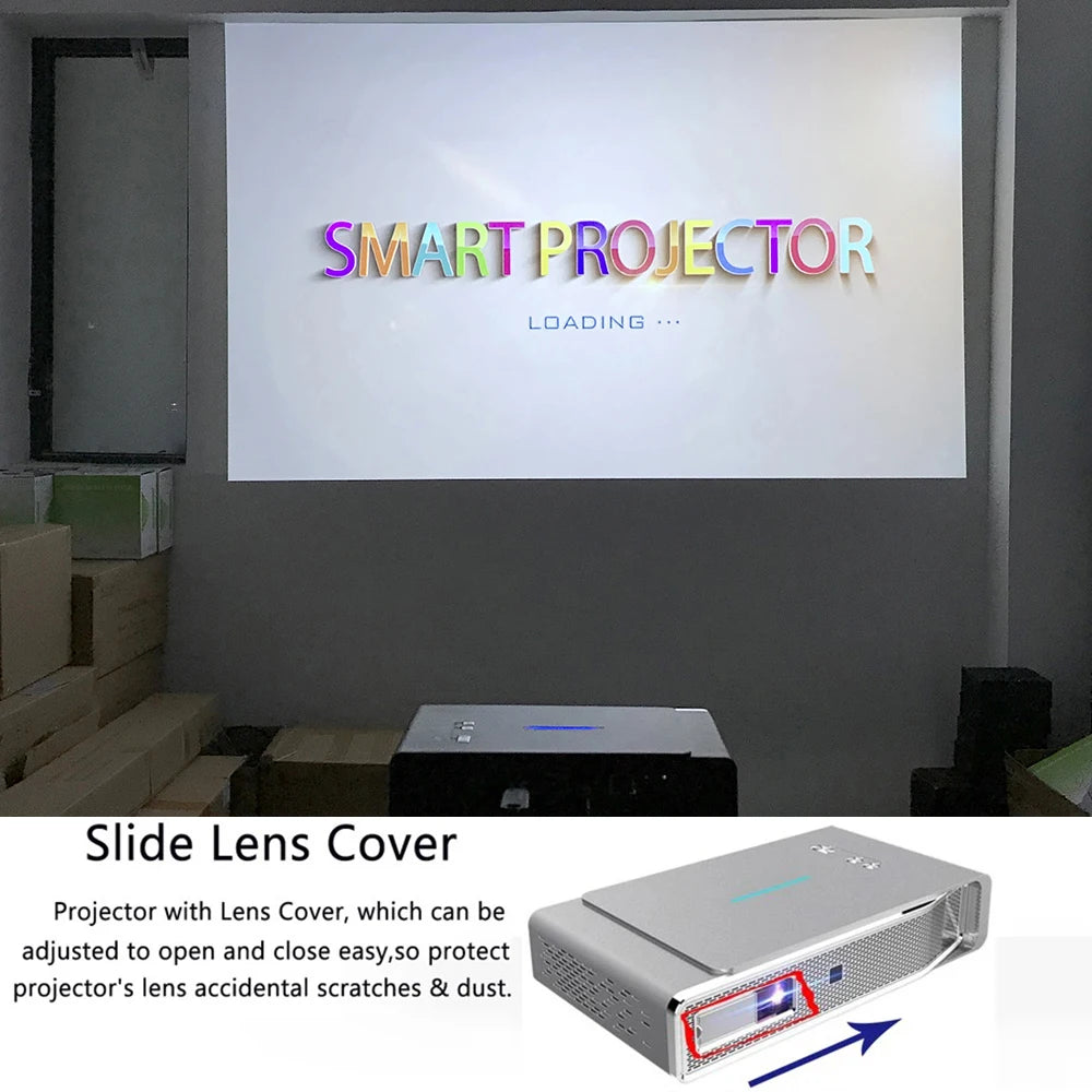Clear Stock !! V5 DLP Smart Blu Ray 3D Projector Android Full HD 1080P 4K Active SBS TNB Smart Projector 2GRAM 32GROM 5G Wifi BT
