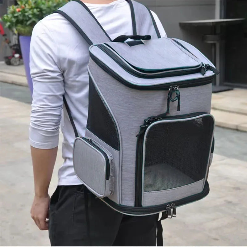 Breathable Pet Cat Carrier Backpack Foldable Pet Carrier Transport Travel Bag
