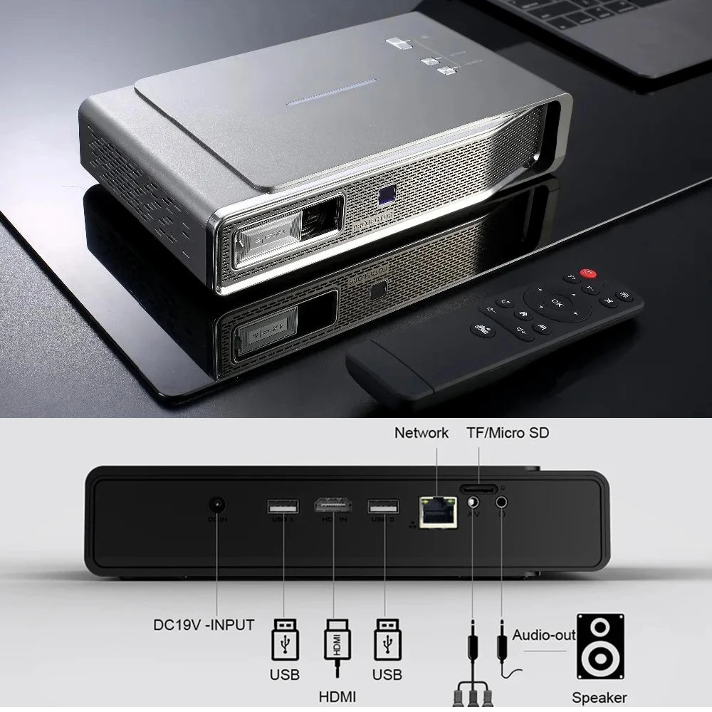 Clear Stock !! V5 DLP Smart Blu Ray 3D Projector Android Full HD 1080P 4K Active SBS TNB Smart Projector 2GRAM 32GROM 5G Wifi BT