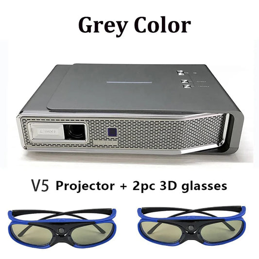 Clear Stock !! V5 DLP Smart Blu Ray 3D Projector Android Full HD 1080P 4K Active SBS TNB Smart Projector 2GRAM 32GROM 5G Wifi BT
