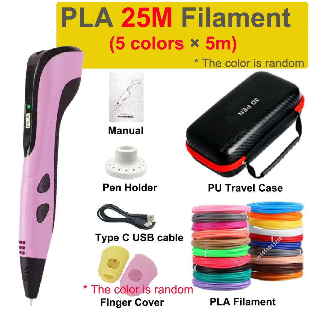 3D Pen for Children 1.75Mm PLA Filament DIY Drawing Birthday Christmas Gifts for Kids