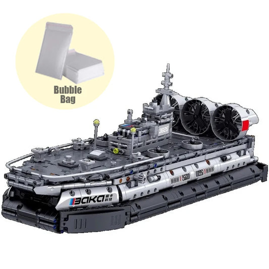 Military Bison Hovercraft and J-15 Fighter Building Block Toys