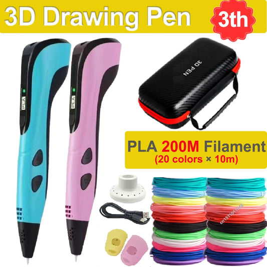 3D Pen for Children 1.75Mm PLA Filament DIY Drawing Birthday Christmas Gifts for Kids
