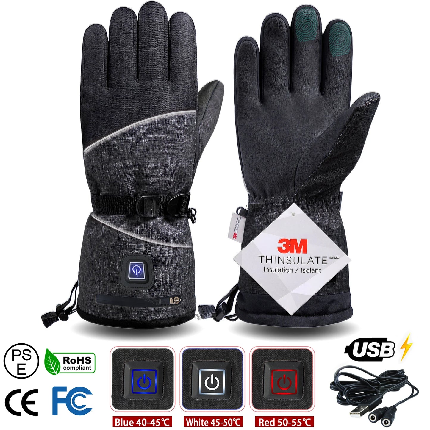 SnowHeat Electric Thermal Winter Gloves
