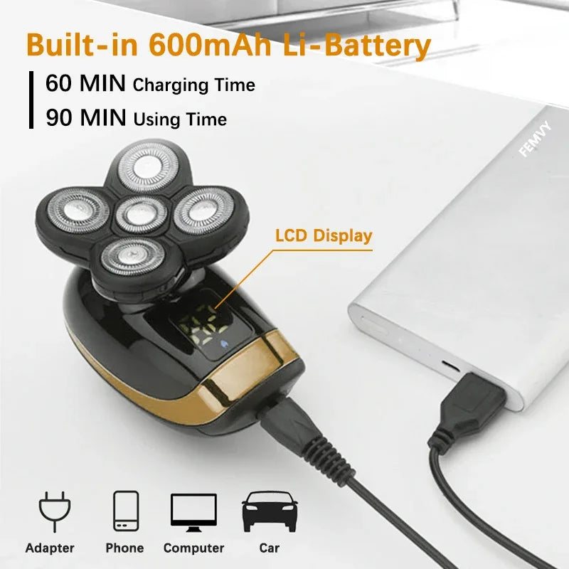 FlexGroom 5 in 1 Electric Razor Electric Shaver Rechargeable Shaving Machine