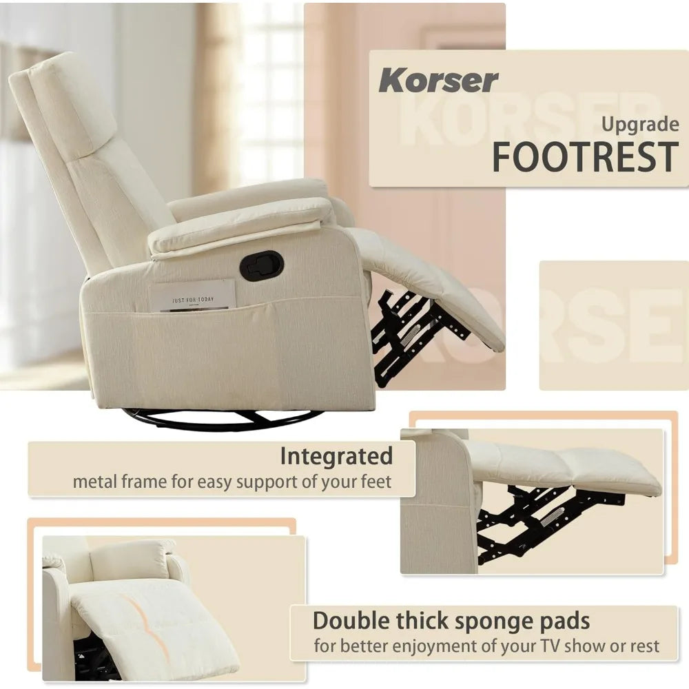 Homestyle Swivel Rocking Recliner Chair