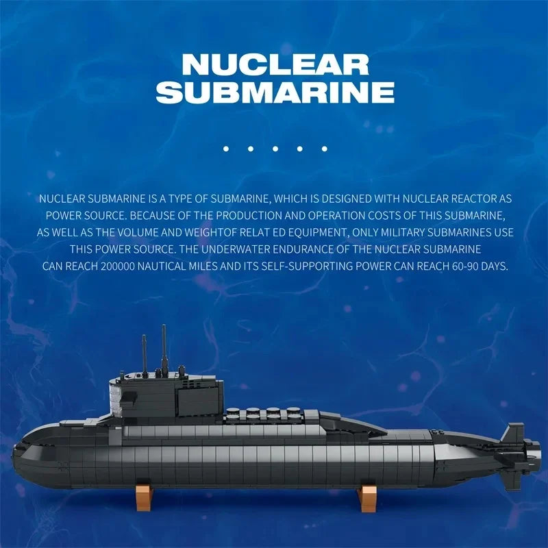 1498PCS Military Large Strategic Nuclear Submarine Building Blocks Toy