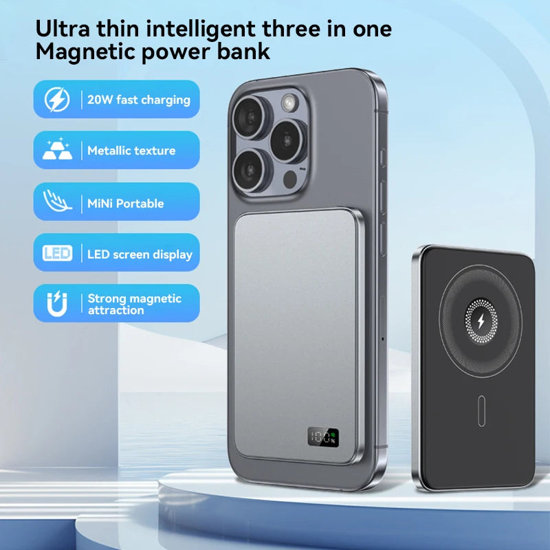 F20 3-in-1 Magnetic Wireless Power for Iphone & Samsung