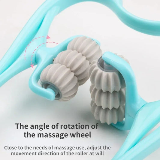 Cervical Neck Massager, Manual Neck Clamp Multifunctional Kneading Roller 6-Ball Shoulder and Neck Relaxation Massager