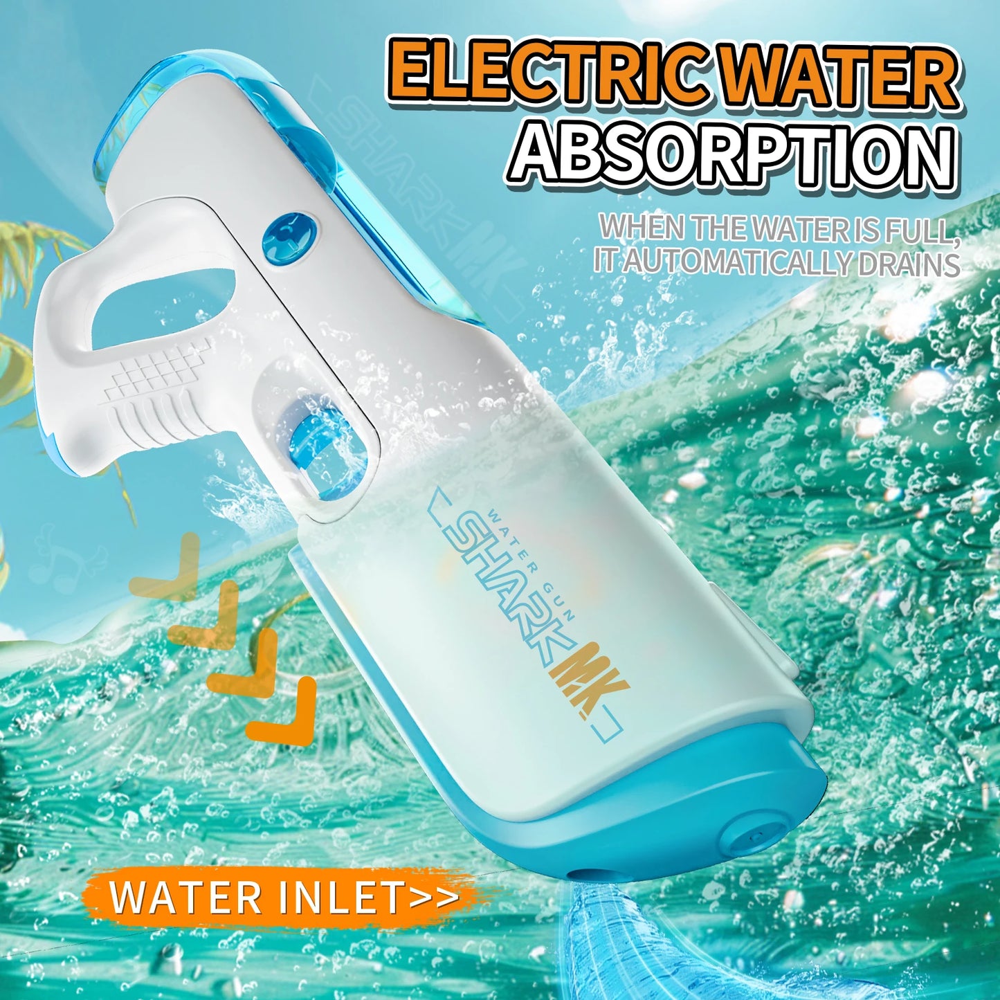 Electric Water Gun-Automatic Squirt Gun,Battery Powered Squirt Gun with Automatic Water-Absorption,Summer Outdoor Party Toys