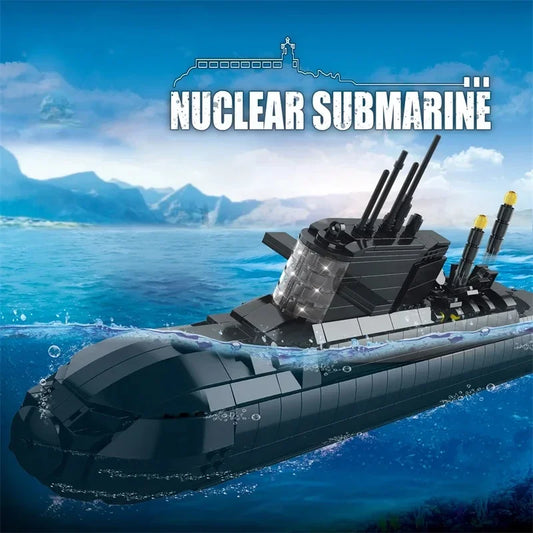 1498PCS Military Large Strategic Nuclear Submarine Building Blocks Toy