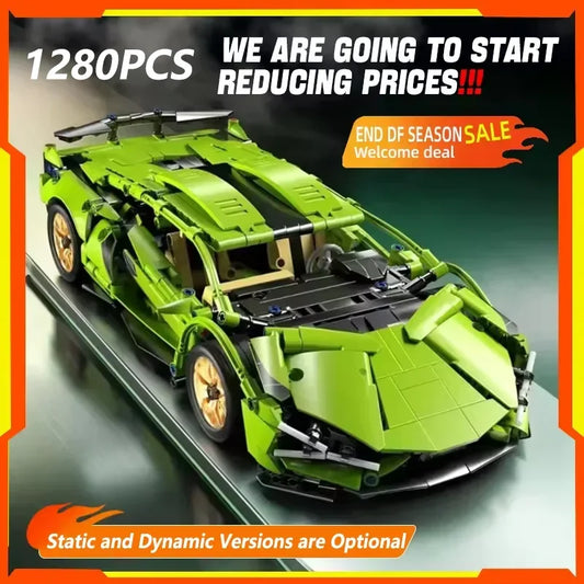 1280PCS Sports Car Building Blocks Toy