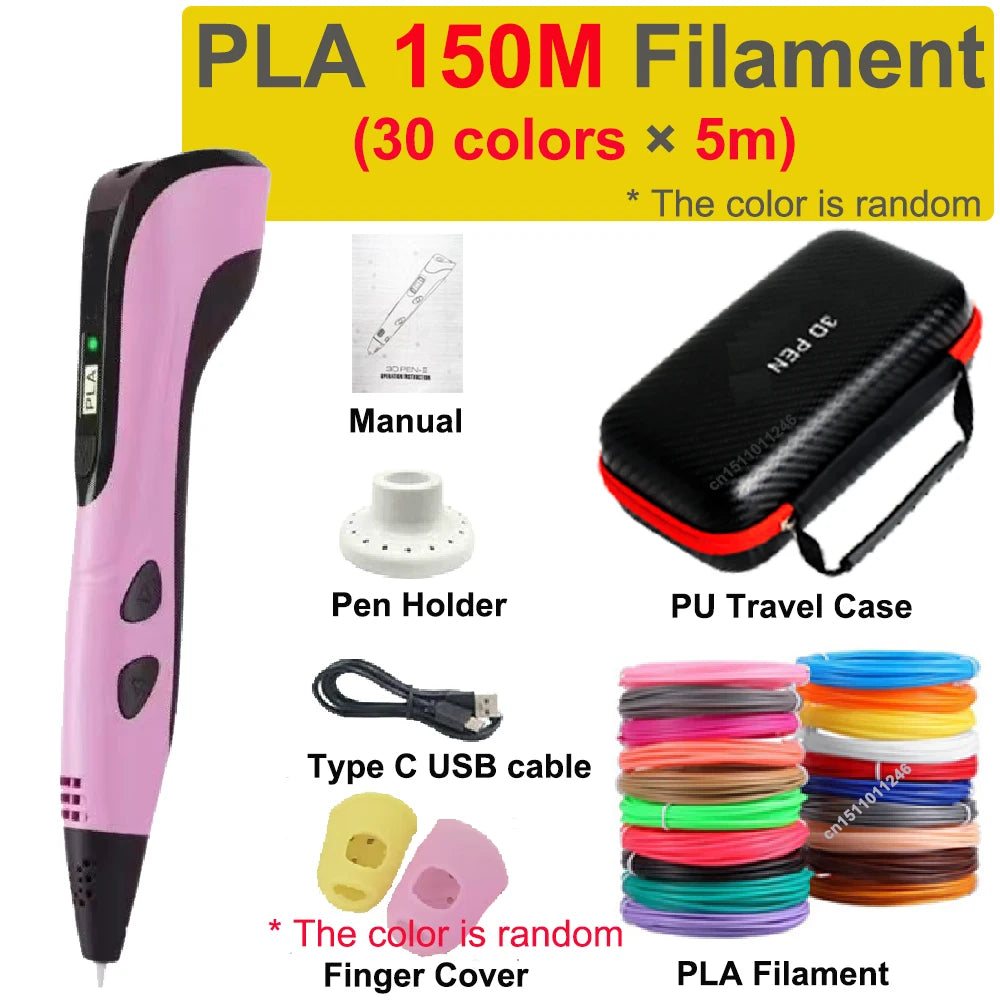 3D Pen for Children 1.75Mm PLA Filament DIY Drawing Birthday Christmas Gifts for Kids