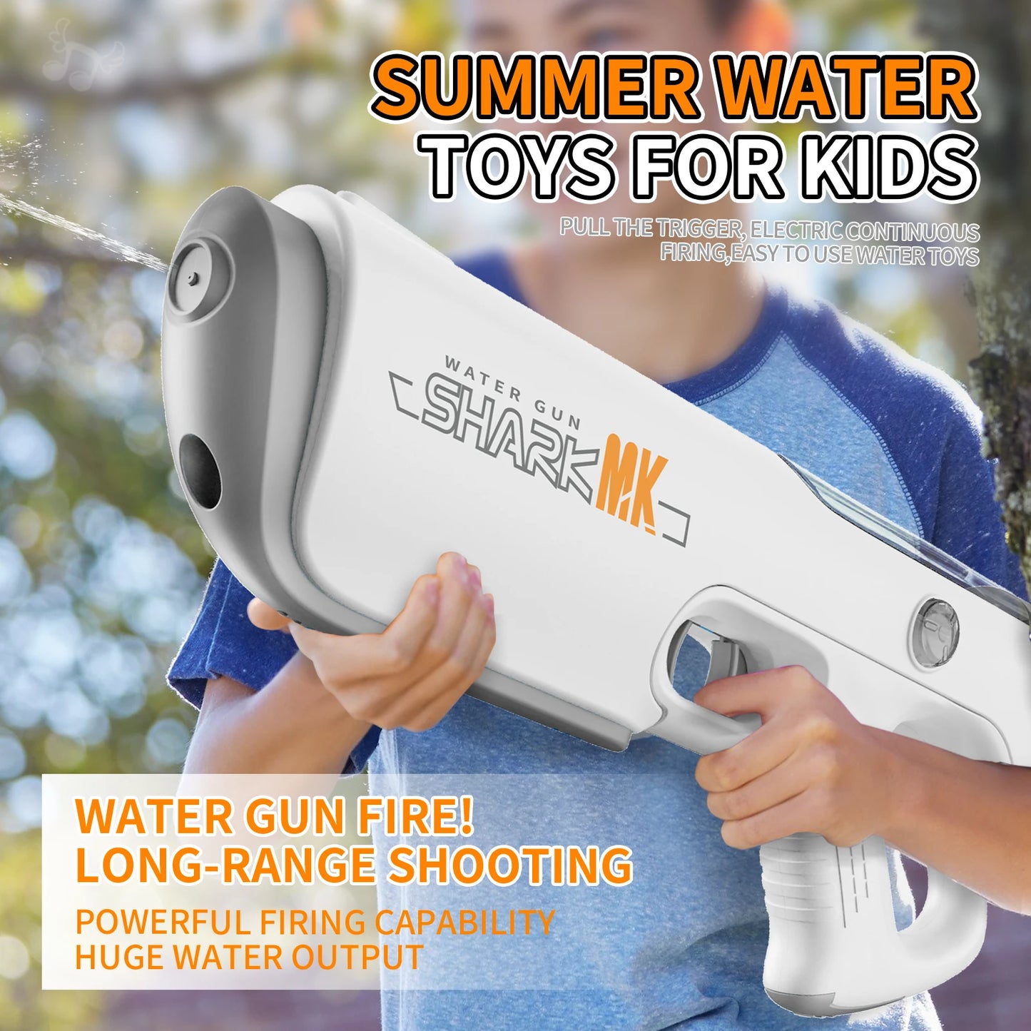 Electric Water Gun-Automatic Squirt Gun,Battery Powered Squirt Gun with Automatic Water-Absorption,Summer Outdoor Party Toys