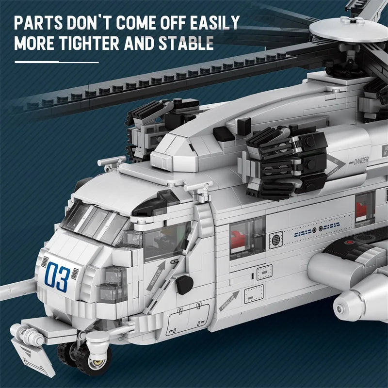 CH-53E Transport Military Helicopter Building Blocks Toy
