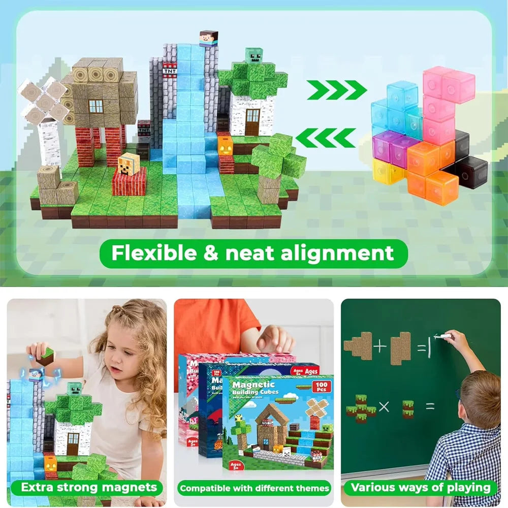 192PCS Mine Magnetic Building Blocks Toy