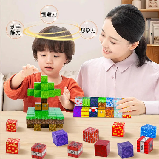 300Pcs 15Dolls Assorted Shapes and Colors Magnetic Building Blocks Toys