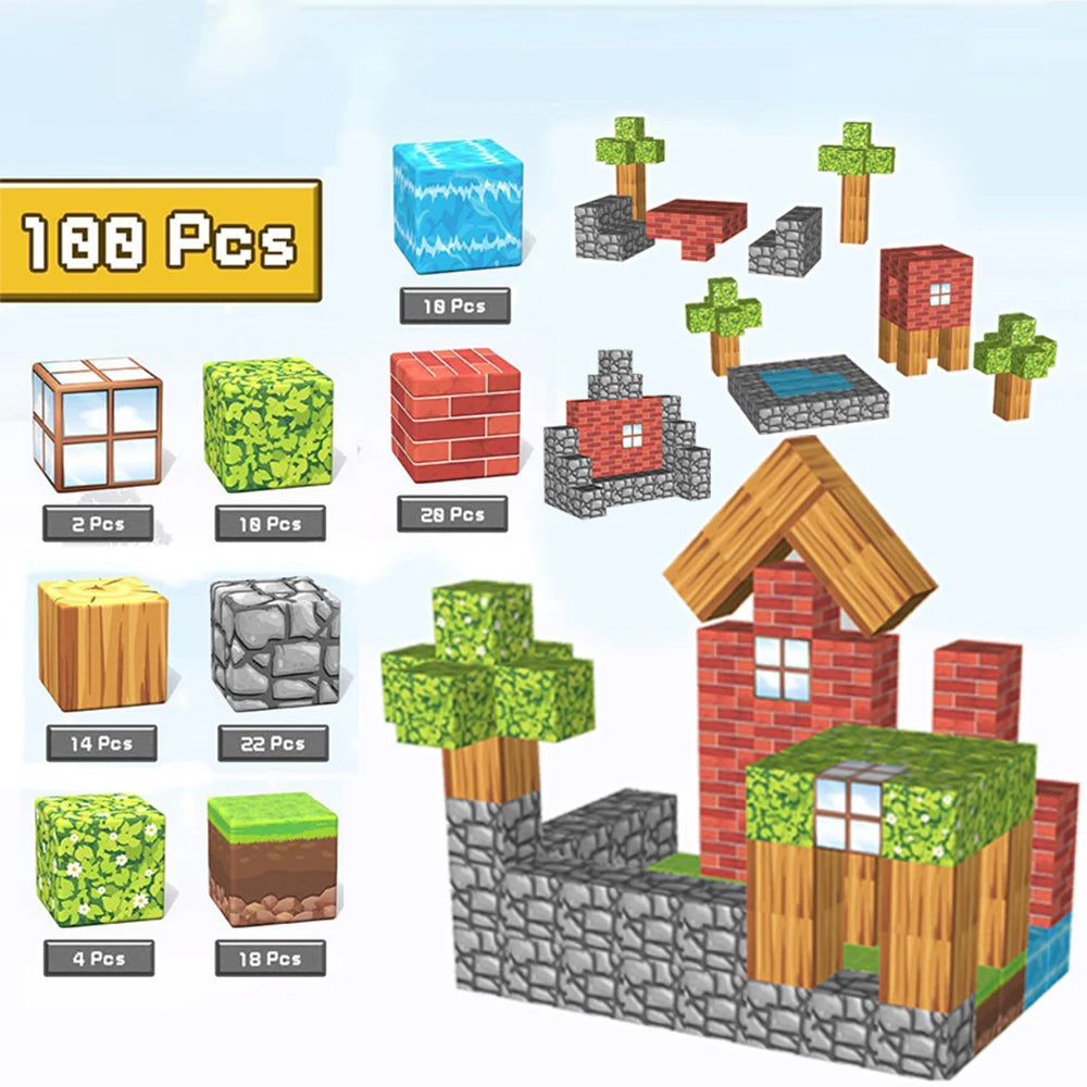 192PCS Mine Magnetic Building Blocks Toy