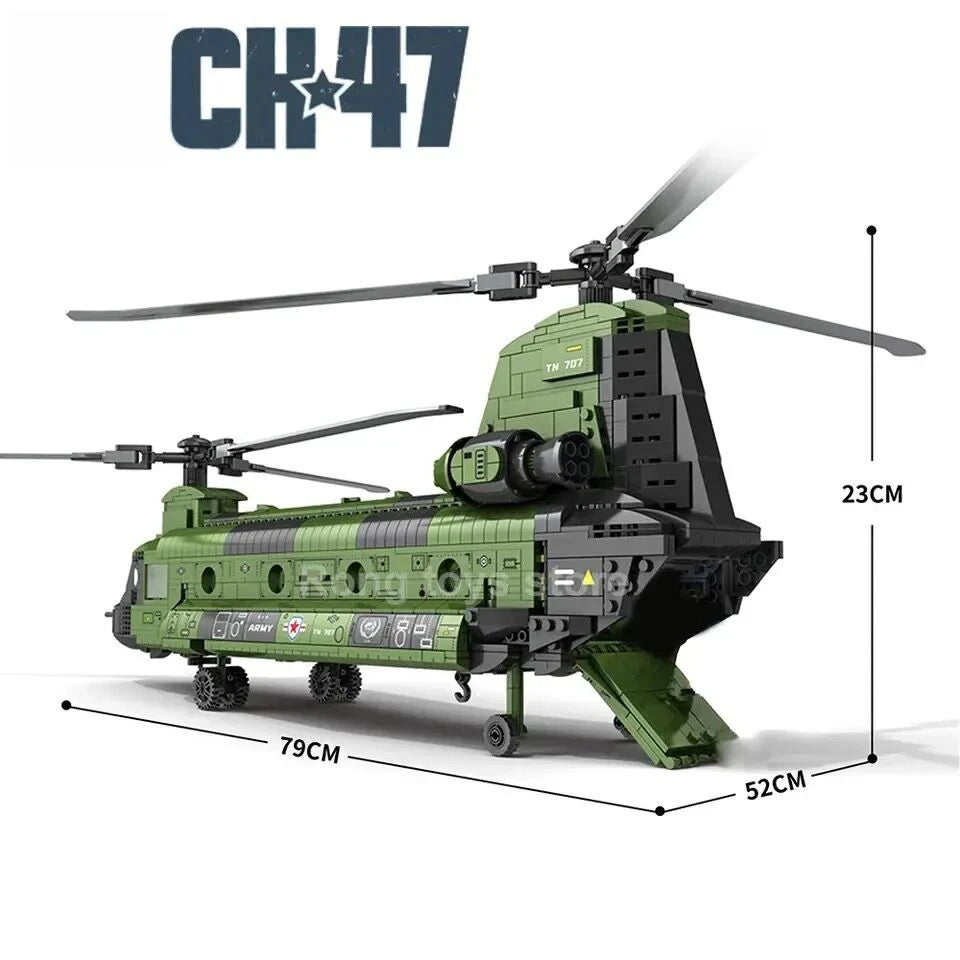 1622PCS CH-47 Chinook Transport Plane Building Blocks Toy