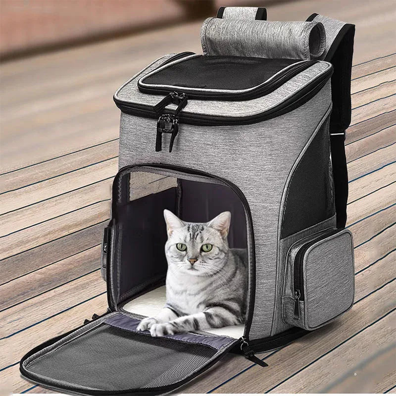 Breathable Pet Cat Carrier Backpack Foldable Pet Carrier Transport Travel Bag