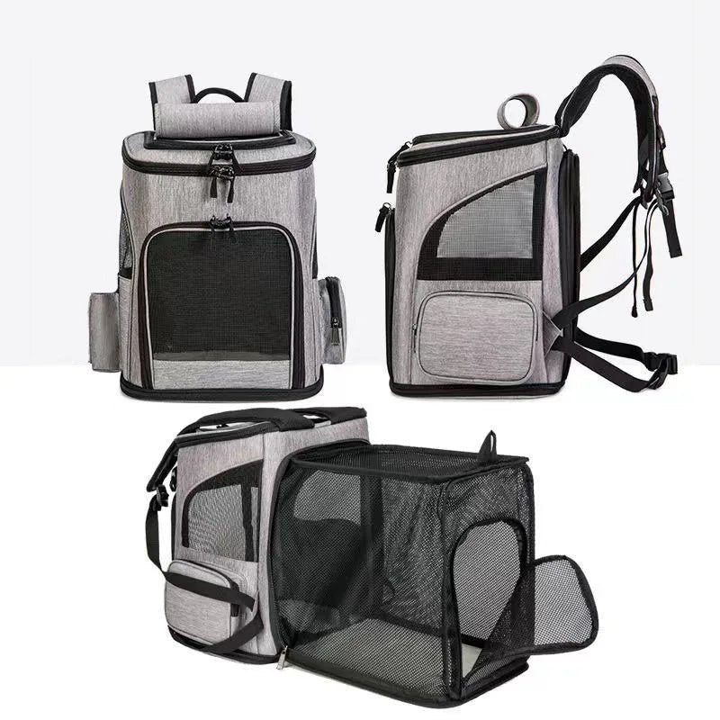 Breathable Pet Cat Carrier Backpack Foldable Pet Carrier Transport Travel Bag