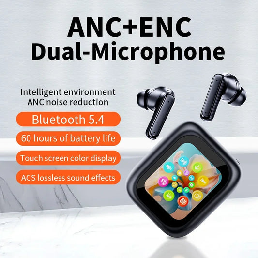 Wireless Earbuds E18Pro Bluetooth 5.4 Headphones ANC in Ear Gaming Headset Noise Reduction TWS Earphones Touch Control Wit Mic
