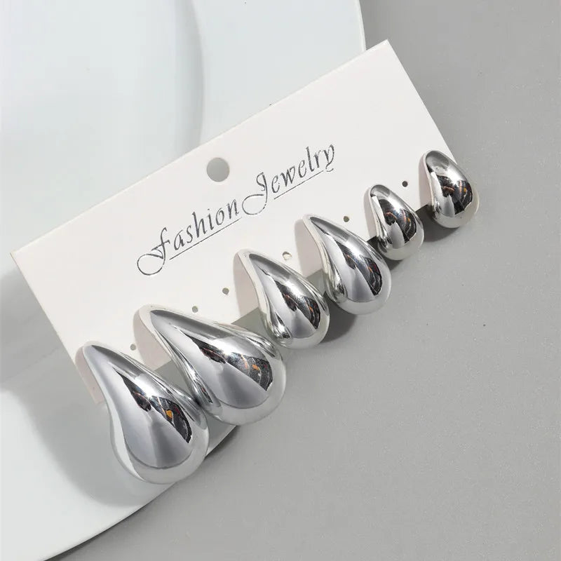 Vintage Gold-Plated Teardrop Earrings & Pendant