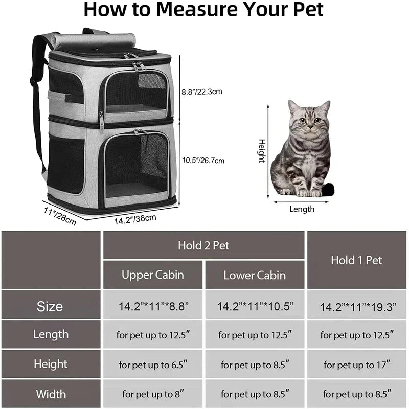 Oxford Double Layer Pet Backpack