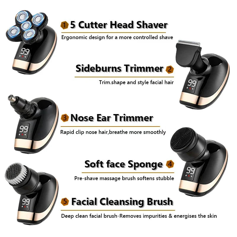 FlexGroom 5 in 1 Electric Razor Electric Shaver Rechargeable Shaving Machine