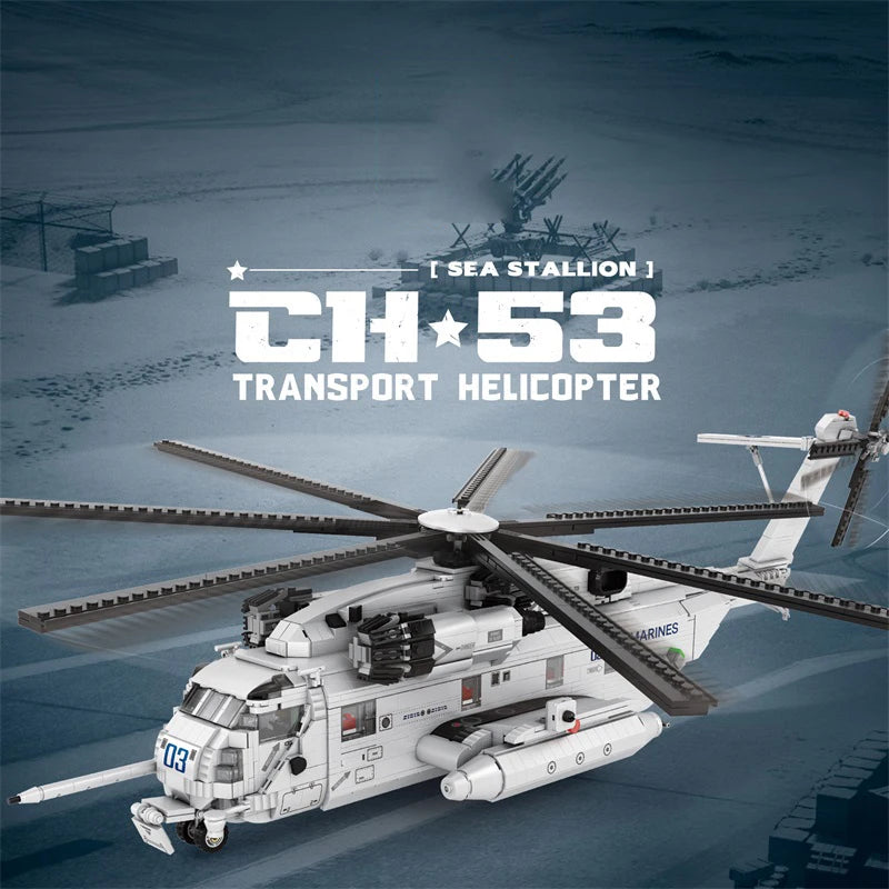 CH-53E Transport Military Helicopter Building Blocks Toy