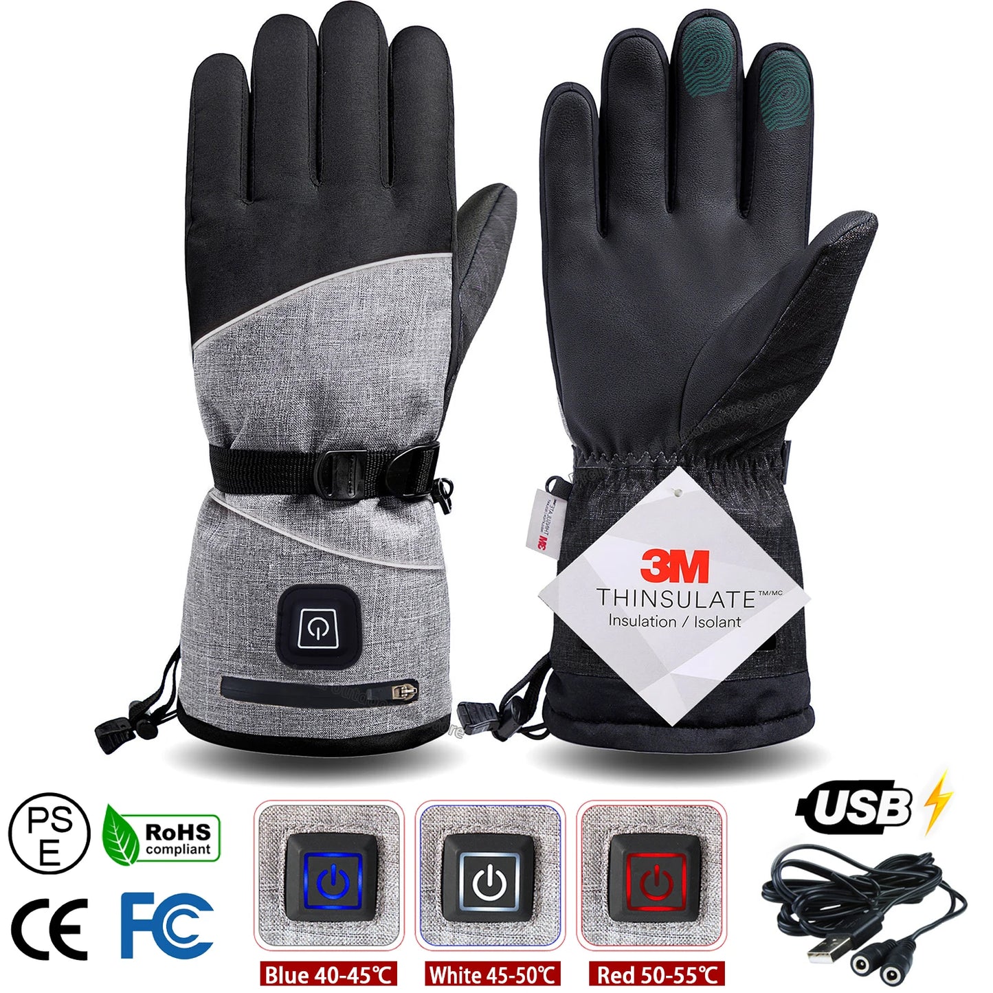 SnowHeat Electric Thermal Winter Gloves