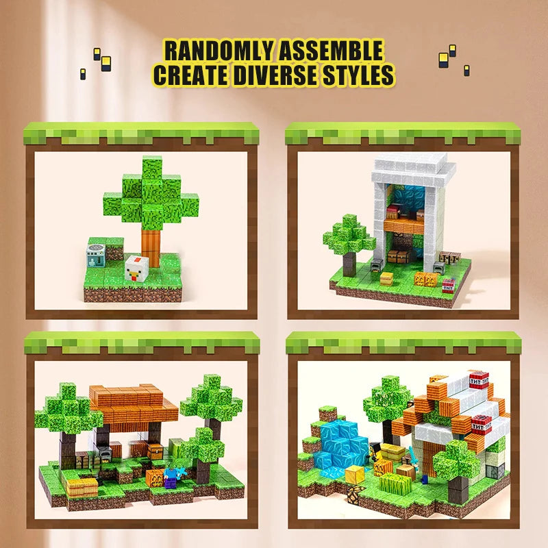 300Pcs 15Dolls Assorted Shapes and Colors Magnetic Building Blocks Toys