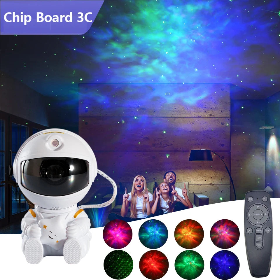 Child Birthday Gift Astronaut Galaxy Projector Night Light Starry Sky Star USB Led Bedroom Decoration Remote Control Night Lamp