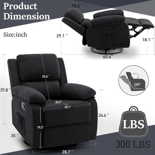 Avenzo Recliner 360 Swivel Rocker Chair