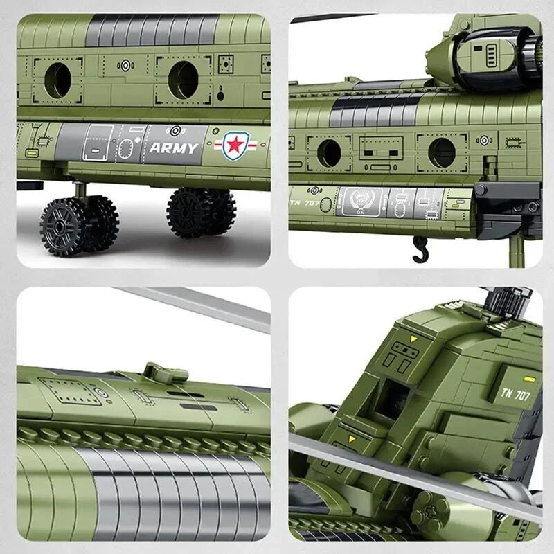 1622PCS CH-47 Chinook Transport Plane Building Blocks Toy