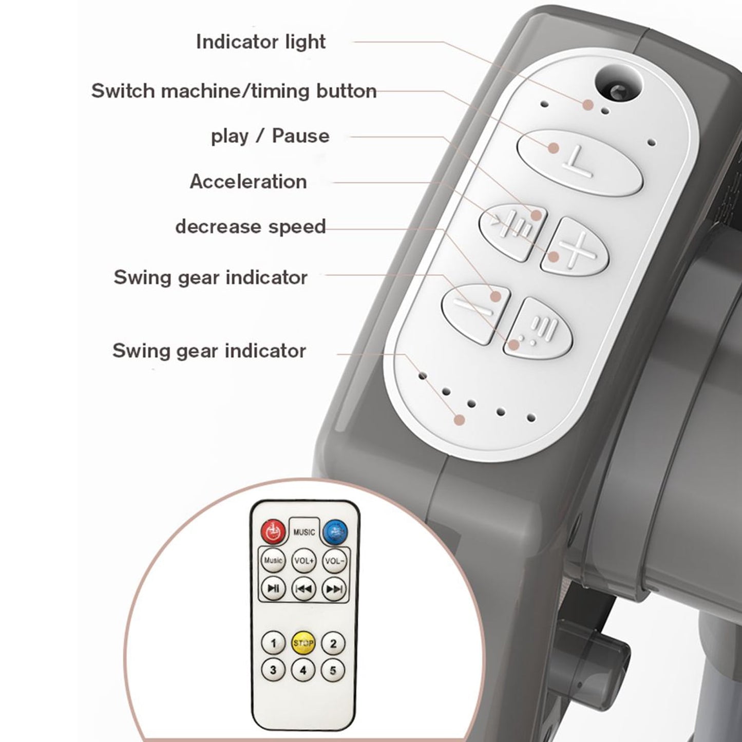 BabyNewborn Bedside Bassinet Automatic Rocking Sleeper