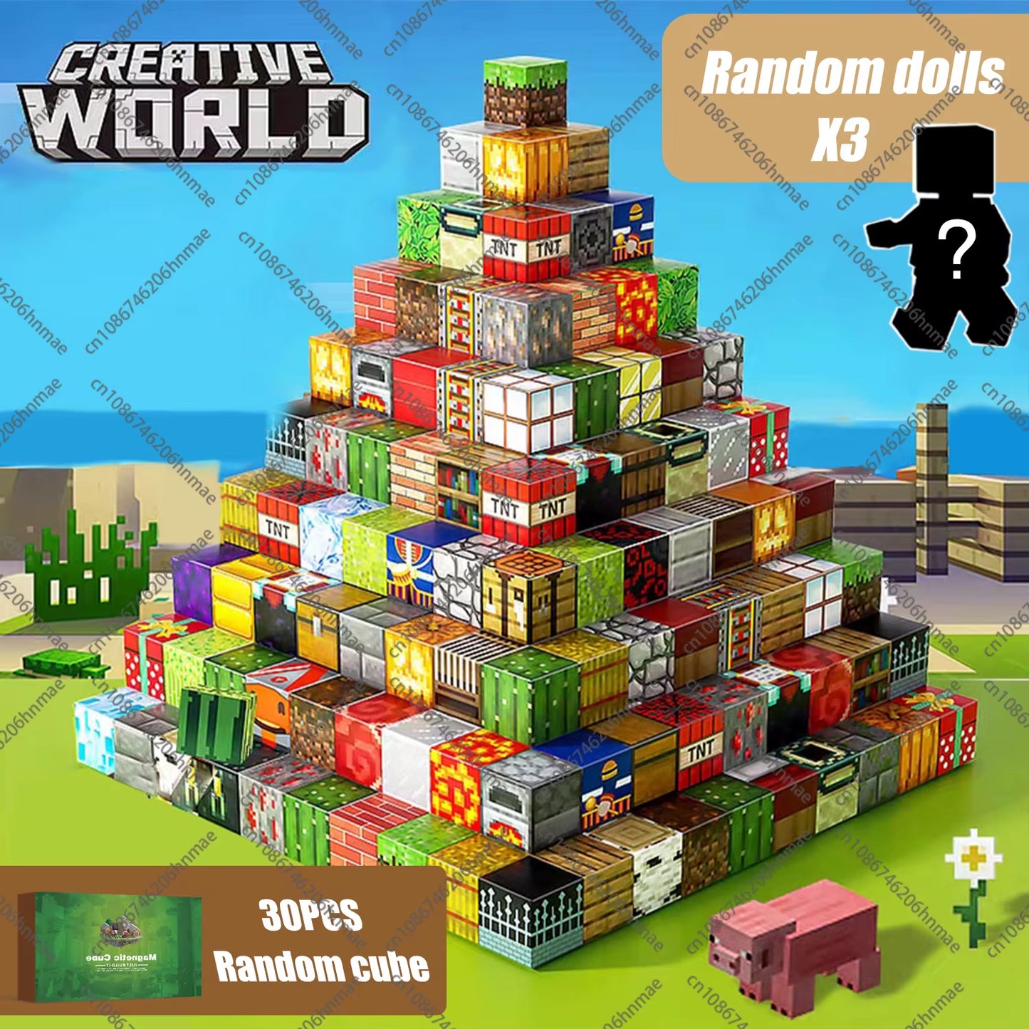 Magnetic Building Blocks Mine World