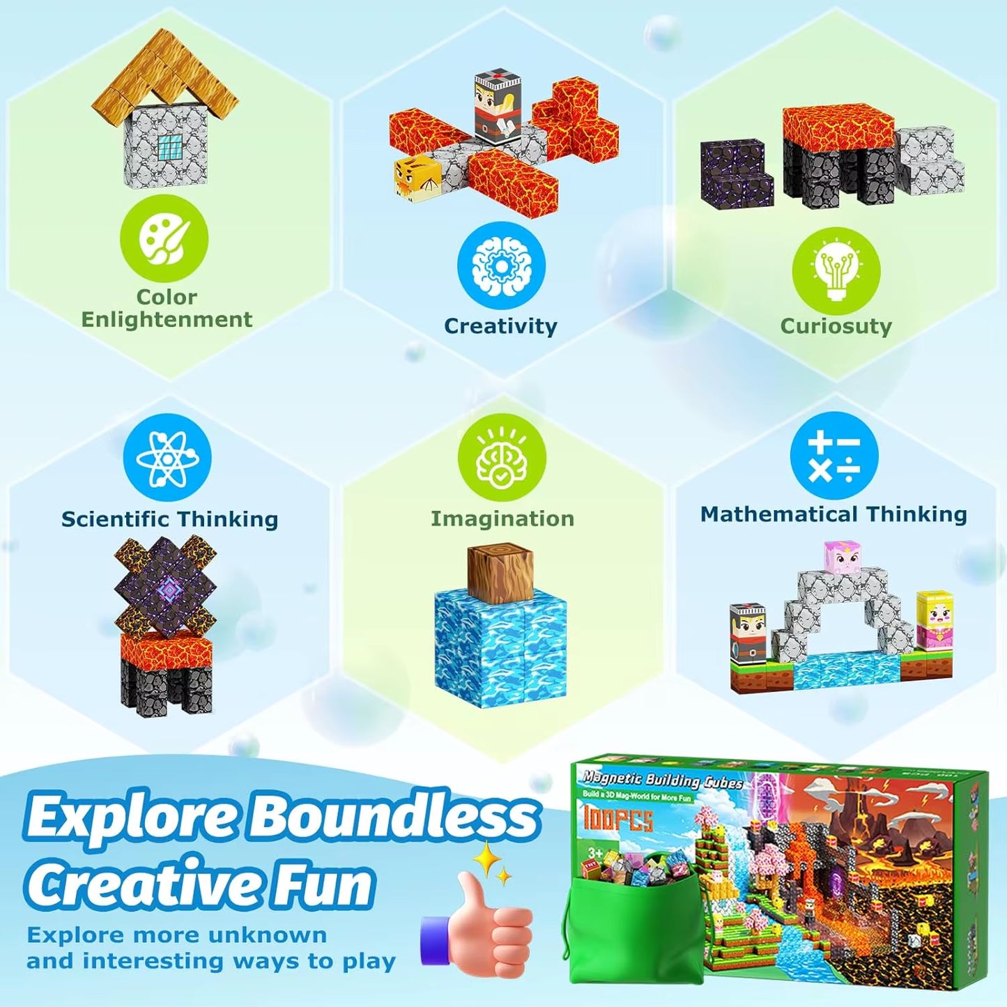 Magnetic Building Blocks Mine World