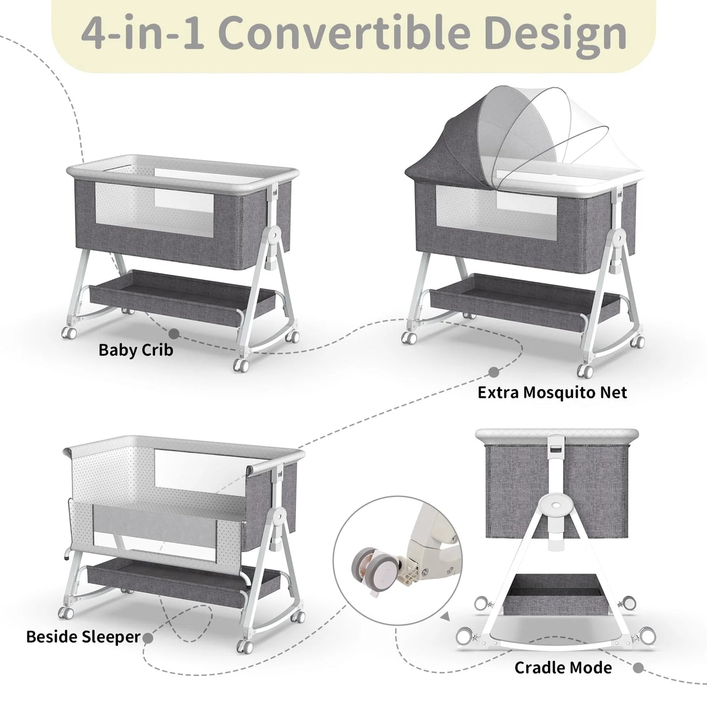 G TALECO GEAR Baby Bassinet Bedside Sleeper