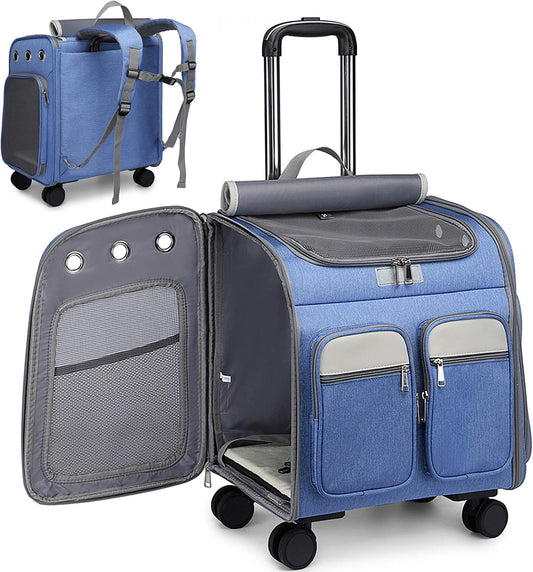 ATUBAN Wheeled Pet Carrier Backpack
